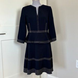 Banana Republic Navy Peplum Waist Dress (8) NWT